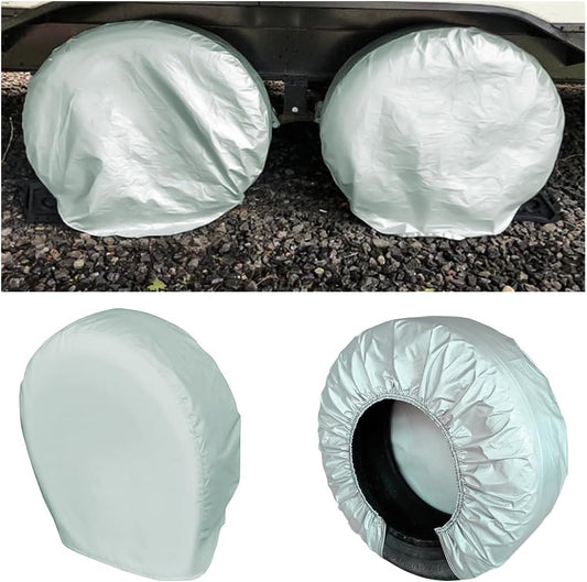 Housse de roue de secours – protection UV, anti-poussière, résistant à l'eau, 4 Pièces, gris